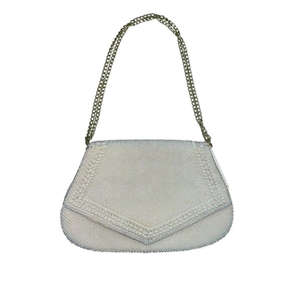 Unbranded Handbags - Beaded Purse Used Cream Formal Special Occasion